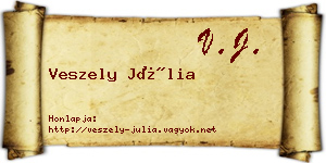 Veszely Júlia névjegykártya